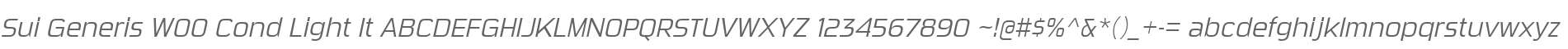 Sui Generis W00 Cond Light It