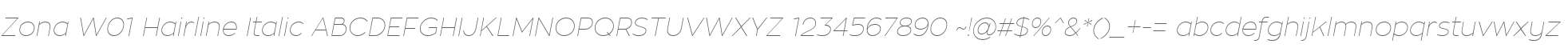 Zona W01 Hairline Italic