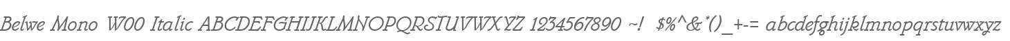 Belwe Mono W00 Italic