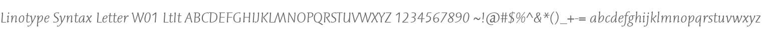 Linotype Syntax Letter W01 LtIt