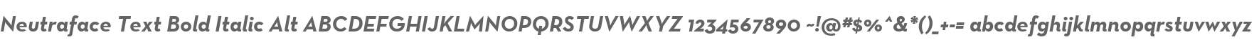 Neutraface Text Bold Italic Alt