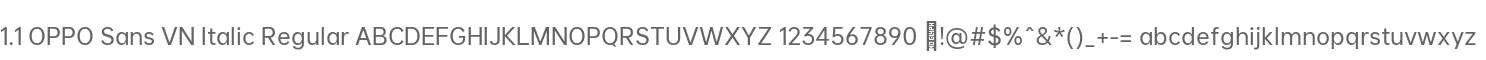 1.1 OPPO Sans VN Italic