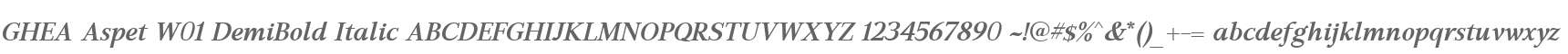 GHEA Aspet W01 DemiBold Italic