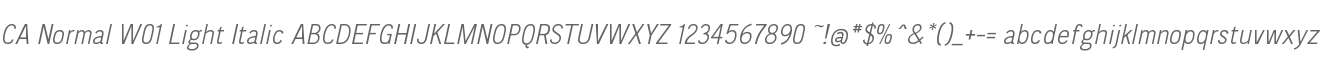 CA Normal W01 Light Italic