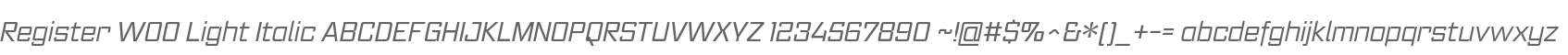 Register W00 Light Italic