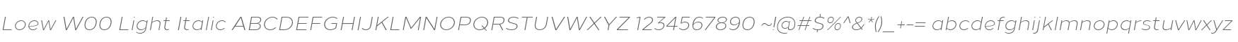 Loew W00 Light Italic