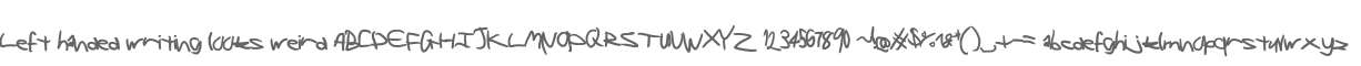 Left handed writing looks weird