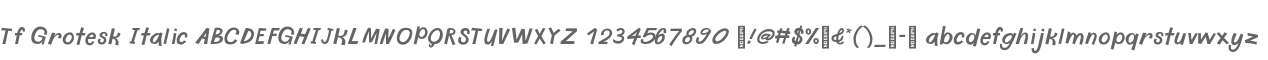 Tf Grotesk Italic