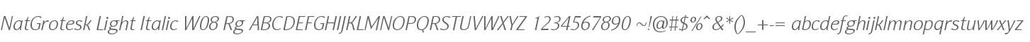 NatGrotesk Light Italic W08 Rg