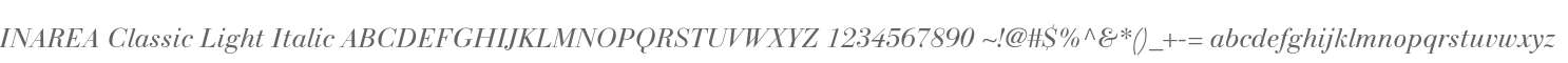 INAREA Classic Light Italic