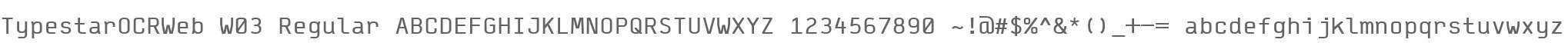 TypestarOCRWeb W03 Regular