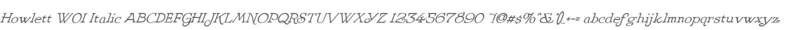 Howlett W01 Italic