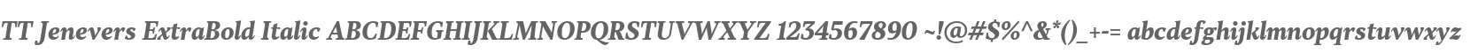 TT Jenevers ExtraBold Italic
