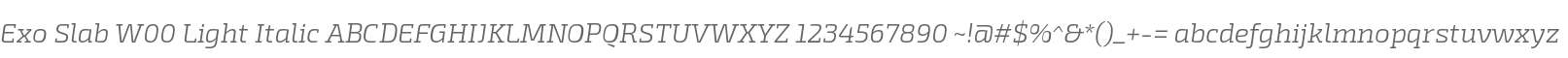 Exo Slab W00 Light Italic