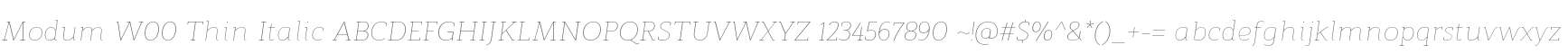 Modum W00 Thin Italic