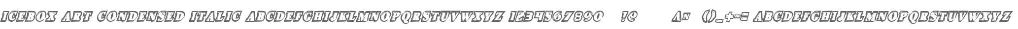 Icebox Art Condensed Italic