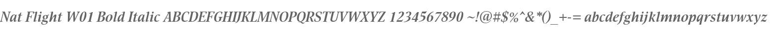 Nat Flight W01 Bold Italic