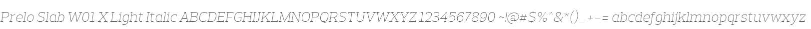 Prelo Slab W01 X Light Italic