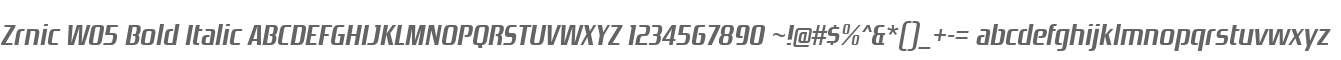 Zrnic W05 Bold Italic