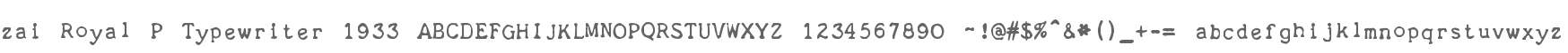 zai Royal P Typewriter 1933
