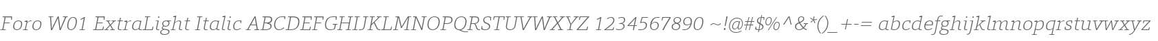 Foro W01 ExtraLight Italic