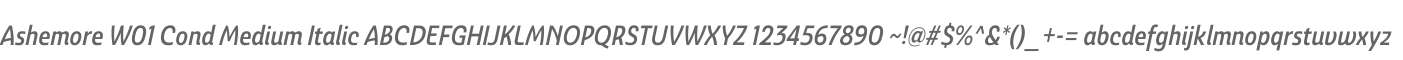 Ashemore W01 Cond Medium Italic