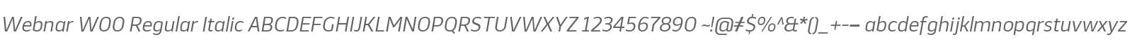 Webnar W00 Regular Italic