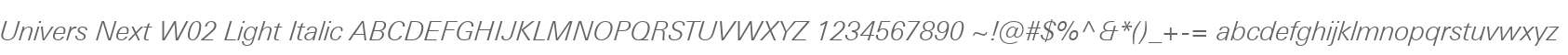 Univers Next W02 Light Italic