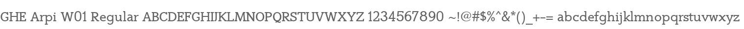 GHE Arpi W01 Regular