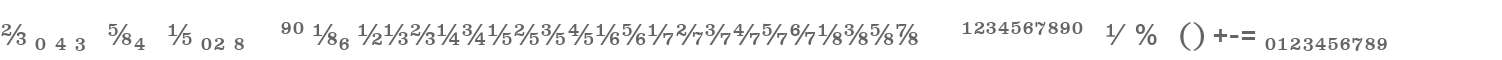 Clarendon Text Fractions W90 Rg