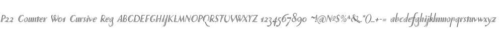 P22 Counter W01 Cursive Reg