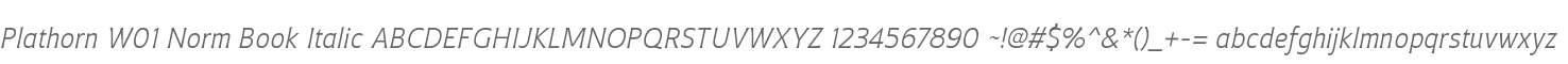 Plathorn W01 Norm Book Italic