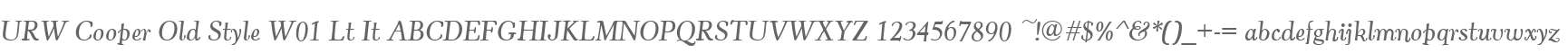 URW Cooper Old Style W01 Lt It
