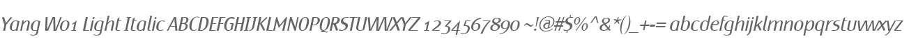 Yang W01 Light Italic