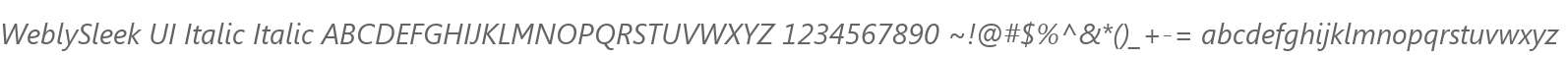 WeblySleek UI Italic Italic