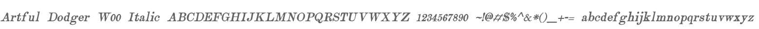 Artful Dodger W00 Italic