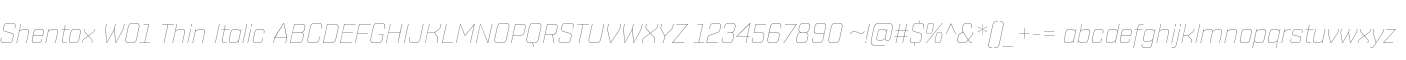 Shentox W01 Thin Italic