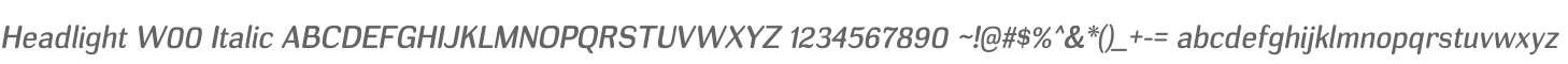 Headlight W00 Italic