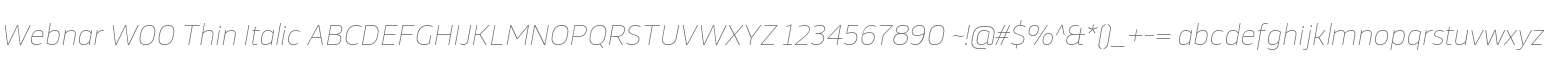 Webnar W00 Thin Italic