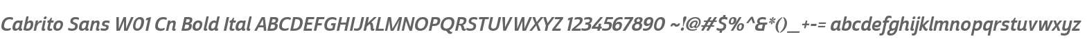 Cabrito Sans W01 Cn Bold Ital