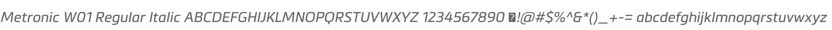 Metronic W01 Regular Italic