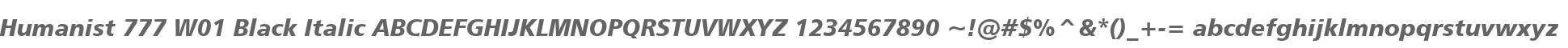 Humanist 777 W01 Black Italic