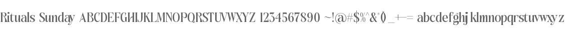 Rituals Sunday