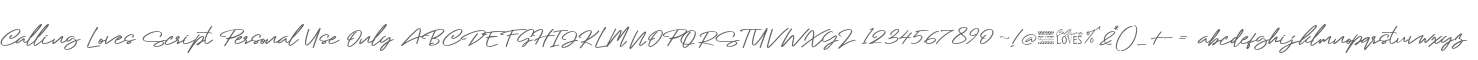 Calling Loves Script Personal Use Only