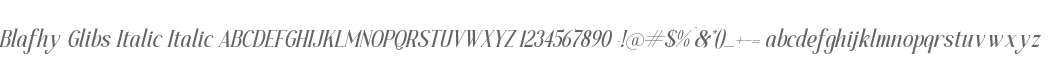 Blafhy Glibs Italic