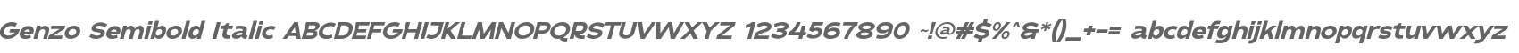 Genzo Semibold Italic