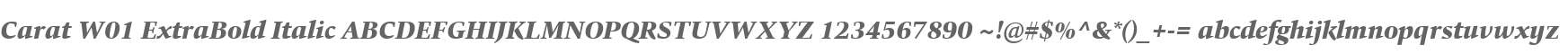 Carat W01 ExtraBold Italic