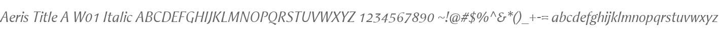 Aeris Title A W01 Italic