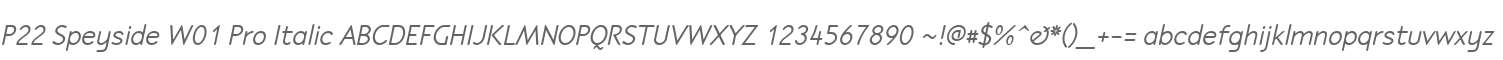 P22 Speyside W01 Pro Italic