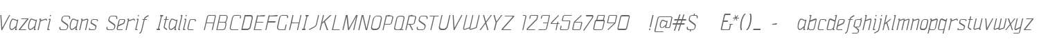 Vazari Sans Serif Italic
